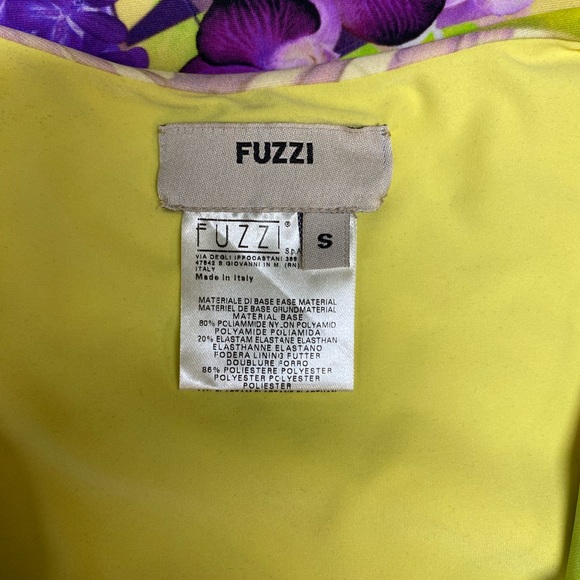 FUZZI Yellow Floral Graphic V Neck Sleeveless Sheath Knee Midi Dress - Picture 10 of 11